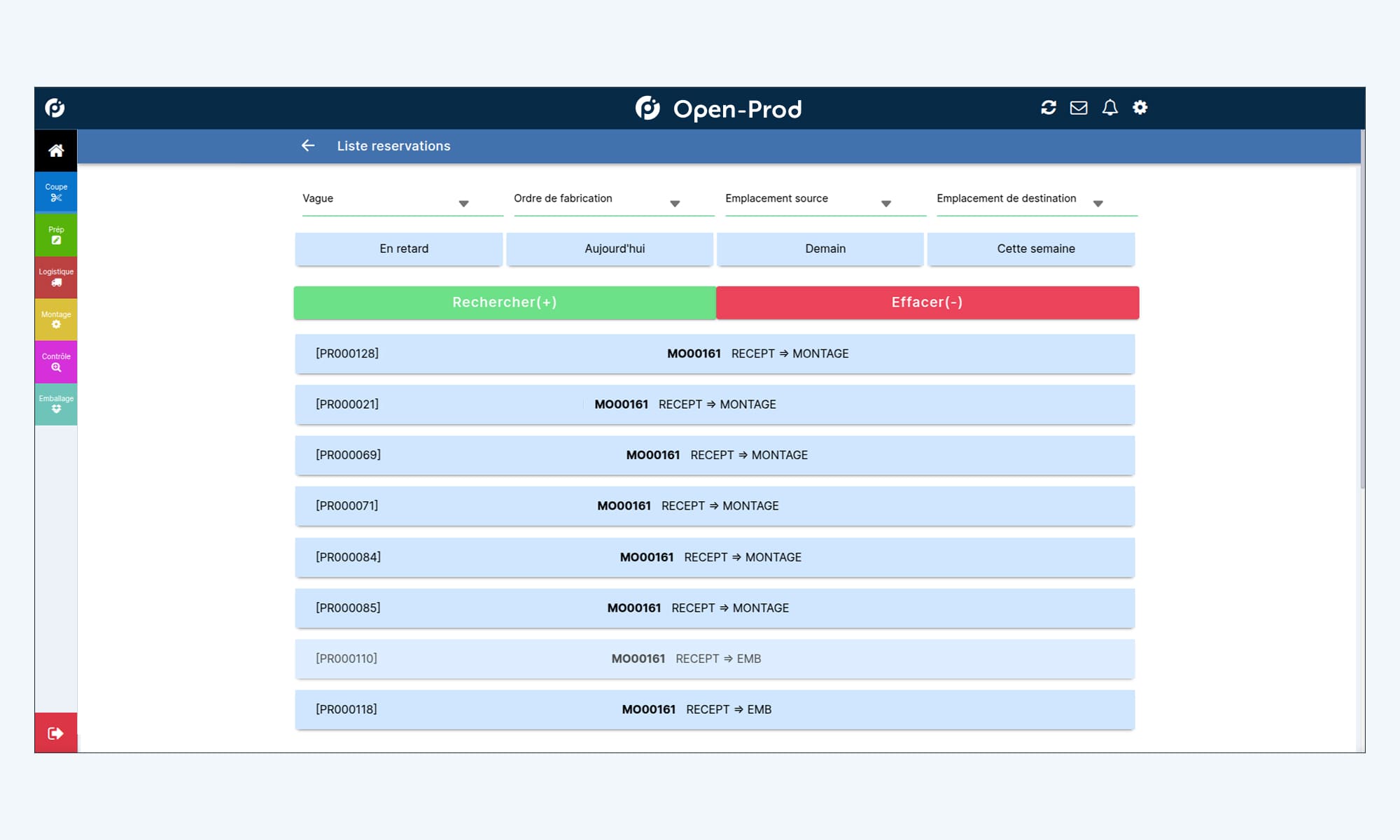 Application tablette dans Open-Prod